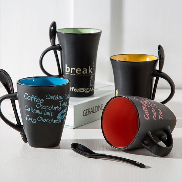european style coffee cup water ceramic mug with spoon breakfast milk home office cups mugs
european style coffee cup water ceramic mug with spoon breakfast milk home office cups mugs