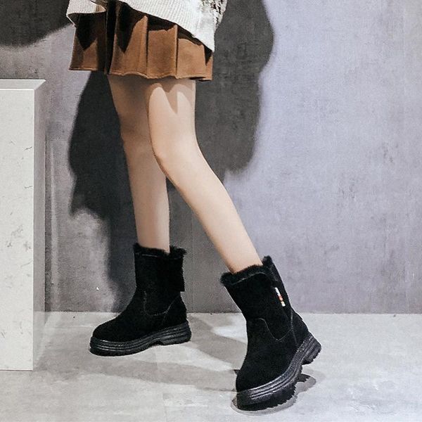 2020 winter shoes women platform fashion brand real leather warm snow boots flock long plush female botas mujer fur boots black
2020 winter shoes women platform fashion brand real leather warm snow boots flock long plush female botas mujer fur boots black