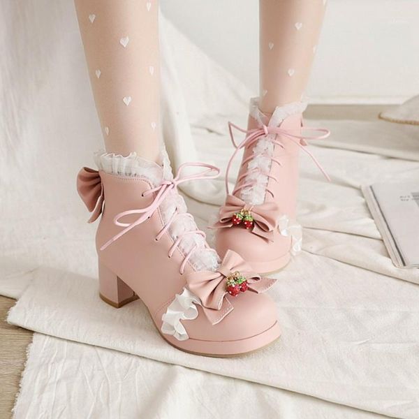 us4-12 womens sweet lolita ankle boots lace bowknot strawberry block heel shoes plus size cosplay 3colors1, Black
us4-12 womens sweet lolita ankle boots lace bowknot strawberry block heel shoes plus size cosplay 3colors1, Black