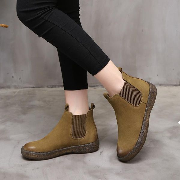 boots fashion design shoes women solid color retro casual handmade ankle flat real genuine leather, Black
boots fashion design shoes women solid color retro casual handmade ankle flat real genuine leather, Black