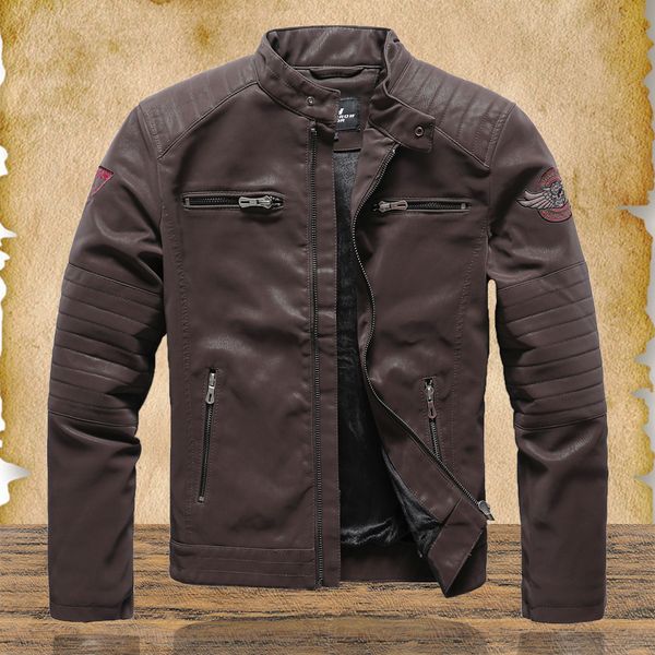 new men retro leather jackets men's stand collar pu motorcycle jacket male winter warm zipper biker coats outerwears man 201120, Black
new men retro leather jackets men's stand collar pu motorcycle jacket male winter warm zipper biker coats outerwears man 201120, Black