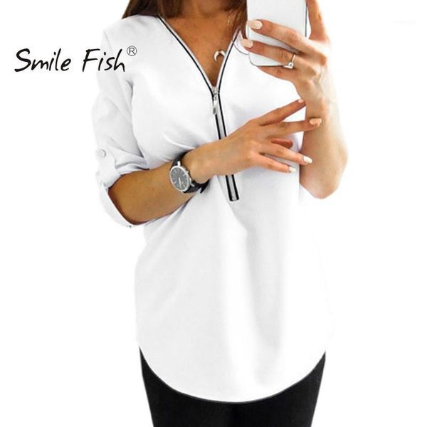 chiffon bouses spring women shirts v-neck zipper fit three quarter blusas fashion ladies plus size clearance gv3751, White
chiffon bouses spring women shirts v-neck zipper fit three quarter blusas fashion ladies plus size clearance gv3751, White