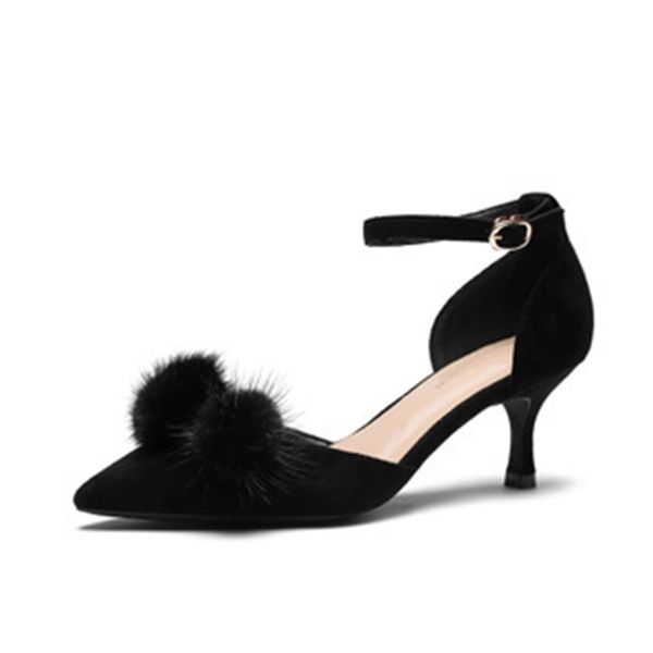 2021 new spring and autumn women's in thin heels, hairy ball shoes 3lyh, Black
2021 new spring and autumn women's in thin heels, hairy ball shoes 3lyh, Black