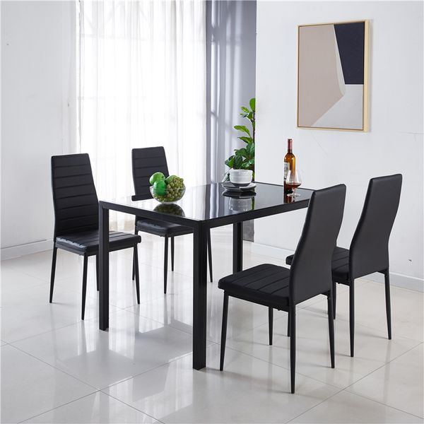 us stock 1+4 dining table and chair set dining room office black color dining furniture fast shipping
us stock 1+4 dining table and chair set dining room office black color dining furniture fast shipping