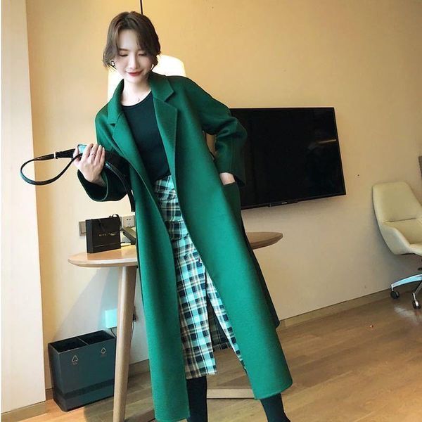 2021 new women winter woolen coat female korean double-faced cashmere coats ladies loose outwear long wool overcoats h2, Black
2021 new women winter woolen coat female korean double-faced cashmere coats ladies loose outwear long wool overcoats h2, Black