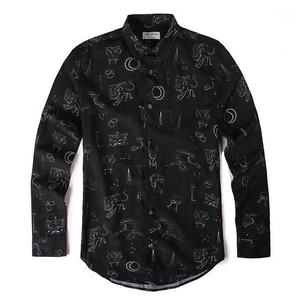 summer new thin men's floral shirt loose men's printed long-sleeved shirt fashion s25111, White;black
summer new thin men's floral shirt loose men's printed long-sleeved shirt fashion s25111, White;black