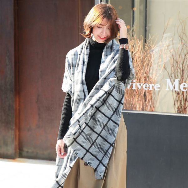 korean spring and summer cashmere enlarged plaid scarf fashion women's warm shawl print sweet student neck, Blue;gray
korean spring and summer cashmere enlarged plaid scarf fashion women's warm shawl print sweet student neck, Blue;gray