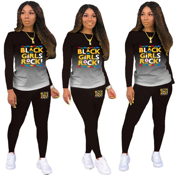 women designers tracksuit gradient color pullovers pants outfit two piece sets black girls rock letters printing sport suit f111804, White
women designers tracksuit gradient color pullovers pants outfit two piece sets black girls rock letters printing sport suit f111804, White