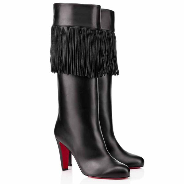 winter fashion women's red bottom majung tall boot calf leather with tessal lady booties high heels famous booty evening,party,dress eu, Black
winter fashion women's red bottom majung tall boot calf leather with tessal lady booties high heels famous booty evening,party,dress eu, Black