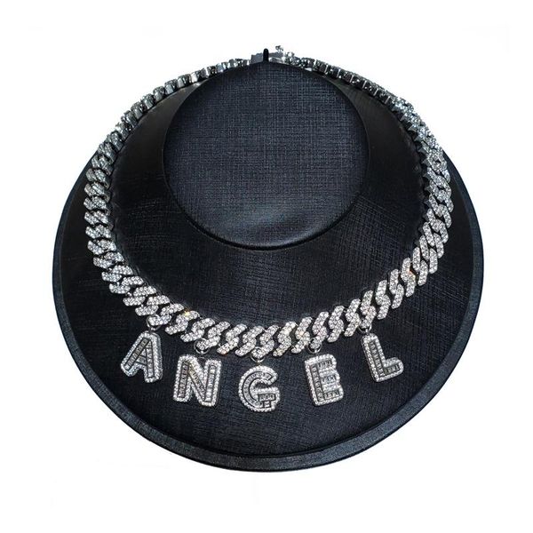 chains 12mm baguette rhinestone miami cuban link word: angel letter necklace silver color plating micro paved cz joining together
chains 12mm baguette rhinestone miami cuban link word: angel letter necklace silver color plating micro paved cz joining together