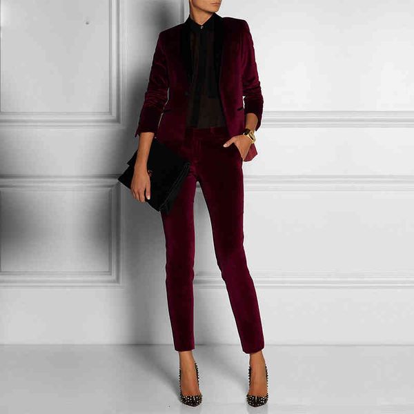 women's two piece pants burgundy red velvet business office tuxedos bespoke suits slim fit ternos formal prom party pant blazer set jmb, White
women's two piece pants burgundy red velvet business office tuxedos bespoke suits slim fit ternos formal prom party pant blazer set jmb, White