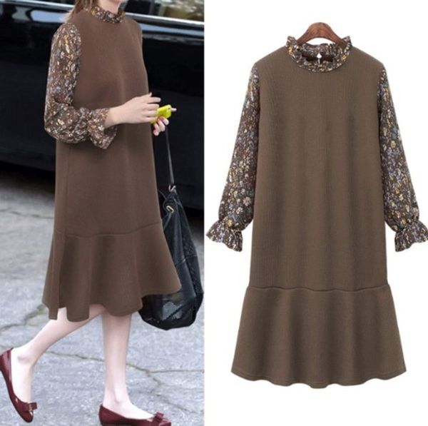 big size women's wear fall / winter 2019 new ear edge floral stitching fake two piece long sleeve knitted dress, Black;gray
big size women's wear fall / winter 2019 new ear edge floral stitching fake two piece long sleeve knitted dress, Black;gray