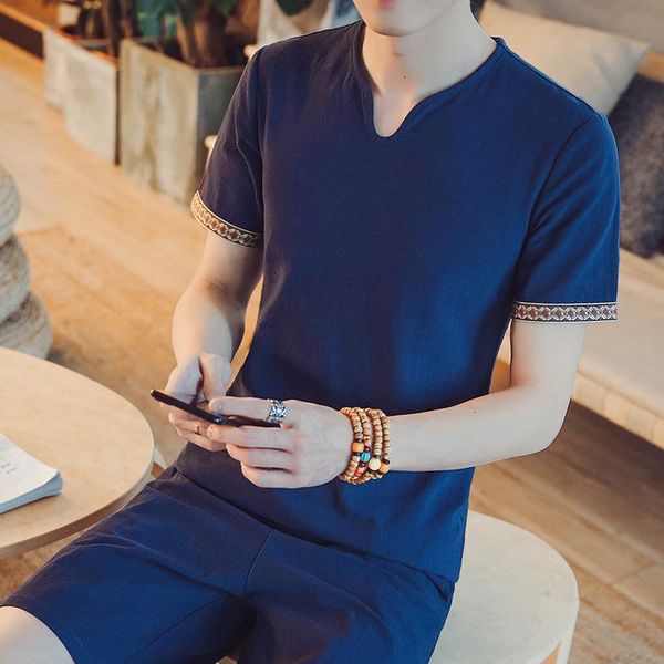 men's short sleeve button linen causal shirt solid color loose blouse spring autumn summer soft handsome chinese style shirt, White;black
men's short sleeve button linen causal shirt solid color loose blouse spring autumn summer soft handsome chinese style shirt, White;black