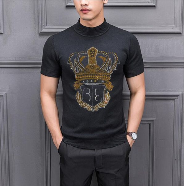male 2021 new pullover strass designer heavy winter sweater knitted men's sweaters wear fine fit zohg, White;black
male 2021 new pullover strass designer heavy winter sweater knitted men's sweaters wear fine fit zohg, White;black