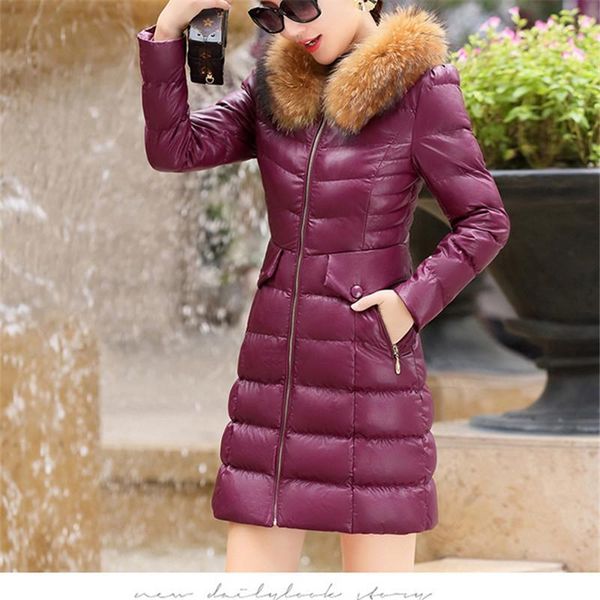 winter new coat women parkas office ladies hooded korean long slim pu leather jacket plus size solid thick female puffer outwear, Black
winter new coat women parkas office ladies hooded korean long slim pu leather jacket plus size solid thick female puffer outwear, Black