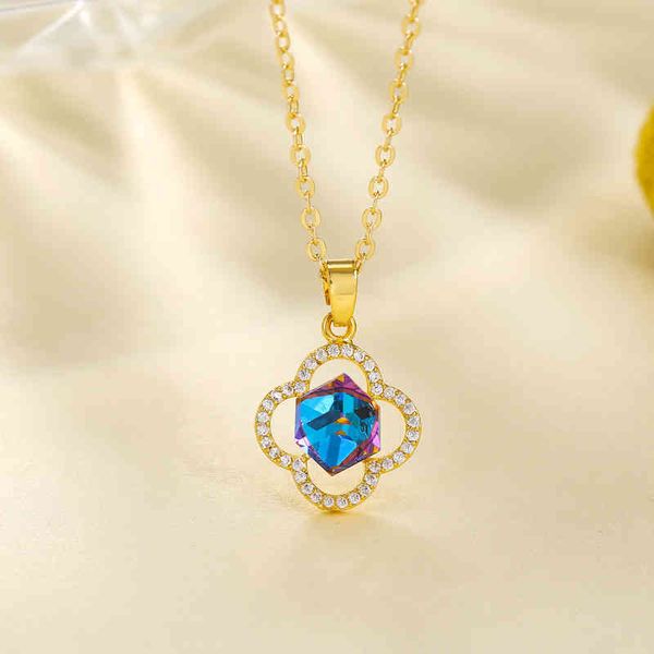 korean new net red set zircon crystal clover titanium steel short necklace fashion clavicle chain neck pendant, Silver
korean new net red set zircon crystal clover titanium steel short necklace fashion clavicle chain neck pendant, Silver