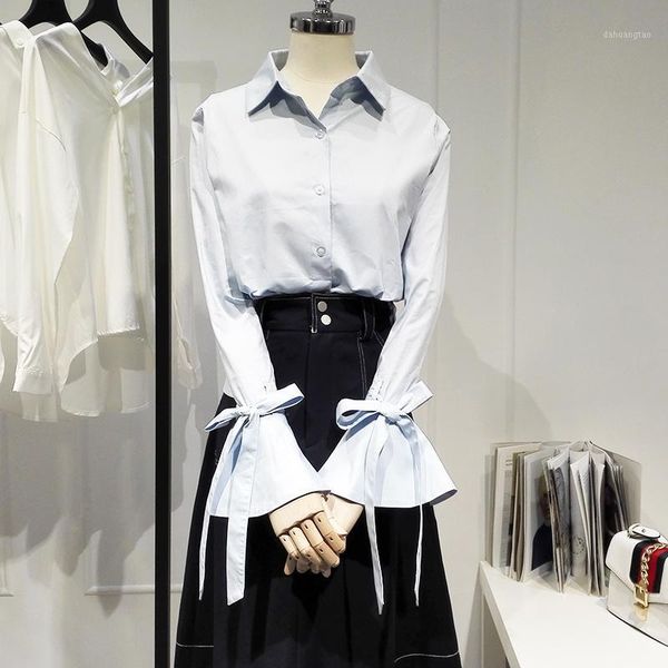 spring 2020 new han fan college style sweet lace flared sleeves white shirt long shirt cotton1
spring 2020 new han fan college style sweet lace flared sleeves white shirt long shirt cotton1