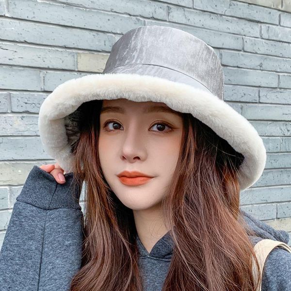 wide brim hats bucket cap winter furry hat round solid color fisherman casual wild shading foldable ear protection women, Blue;gray
wide brim hats bucket cap winter furry hat round solid color fisherman casual wild shading foldable ear protection women, Blue;gray