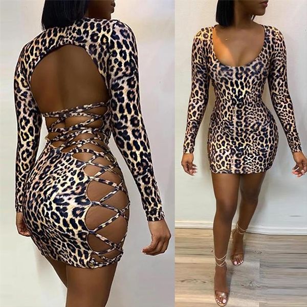 women leoapard print bandage dress clubwear backless hollow out bodycon slim dress party bodycon lace up prncil mini, Black;gray
women leoapard print bandage dress clubwear backless hollow out bodycon slim dress party bodycon lace up prncil mini, Black;gray