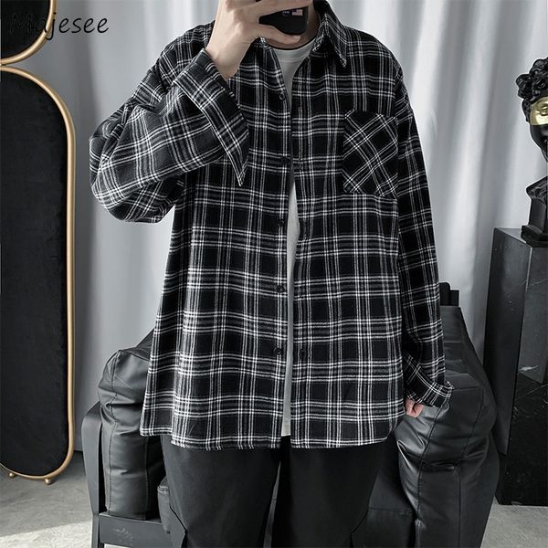 men shirts spring fall plaid baggy casual japanese style harajuku bf all-match teens oversize outwear vintage pocket streetwear c1212, White;black
men shirts spring fall plaid baggy casual japanese style harajuku bf all-match teens oversize outwear vintage pocket streetwear c1212, White;black