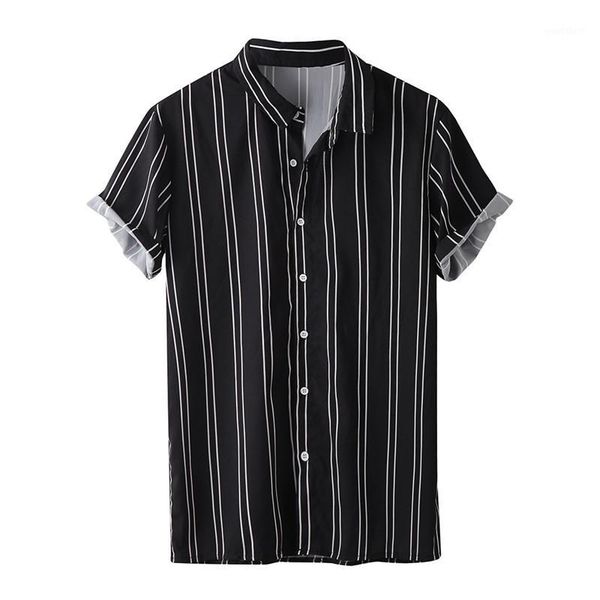 2020 new arrival men's shirts men hawaiian camicia casual button wild shirts striped printed short sleeve blouses 1, White;black
2020 new arrival men's shirts men hawaiian camicia casual button wild shirts striped printed short sleeve blouses 1, White;black