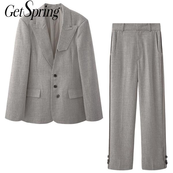 women's two piece pants getspring women suits fashionable pant suit simple casual woman blazer set womens with 2021, White
women's two piece pants getspring women suits fashionable pant suit simple casual woman blazer set womens with 2021, White