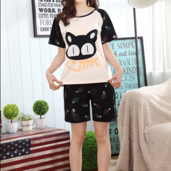 new summer lovers pajamas cartoon cat and fish cute girls pijama sleepwear men plus size xxxl pyjamas women q1216, Black;white
new summer lovers pajamas cartoon cat and fish cute girls pijama sleepwear men plus size xxxl pyjamas women q1216, Black;white