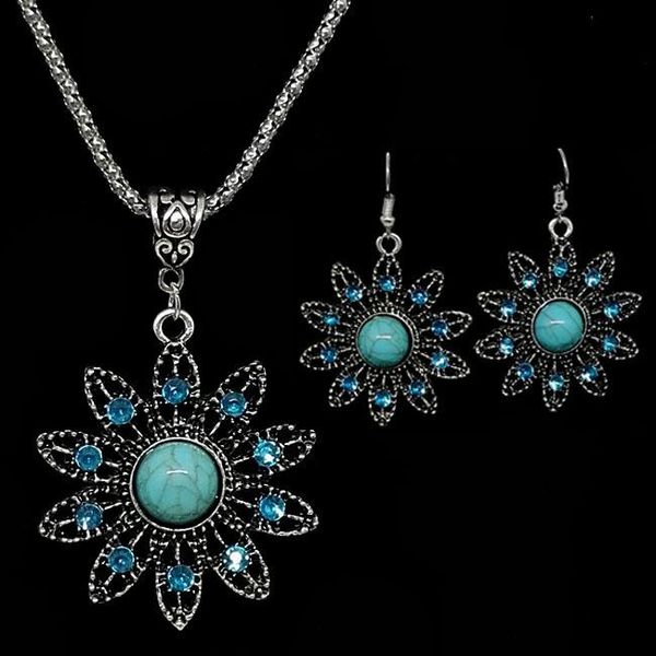 new earrings necklace for women sun flower resin carved hollow retro christmas women customized ornament jewelry set, Silver
new earrings necklace for women sun flower resin carved hollow retro christmas women customized ornament jewelry set, Silver