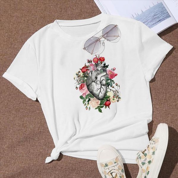summer women floral heart short sleeve t shirt loose flower round neck ladies fashion plus size s 3xl dropshipping, White
summer women floral heart short sleeve t shirt loose flower round neck ladies fashion plus size s 3xl dropshipping, White