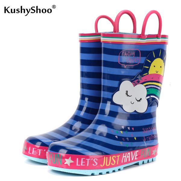 kushyshoo children' outdoor waterproof sunny rainbow rain water toddler girl boots shoes for kids q1216, Black;grey
kushyshoo children' outdoor waterproof sunny rainbow rain water toddler girl boots shoes for kids q1216, Black;grey
