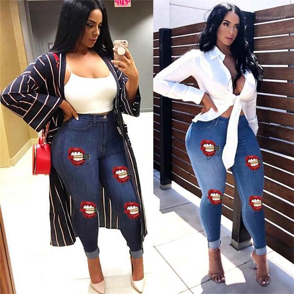 jeans big lips pattern slim pencil pants fashion ol style women denim trousers high elasticity womens, Blue
jeans big lips pattern slim pencil pants fashion ol style women denim trousers high elasticity womens, Blue