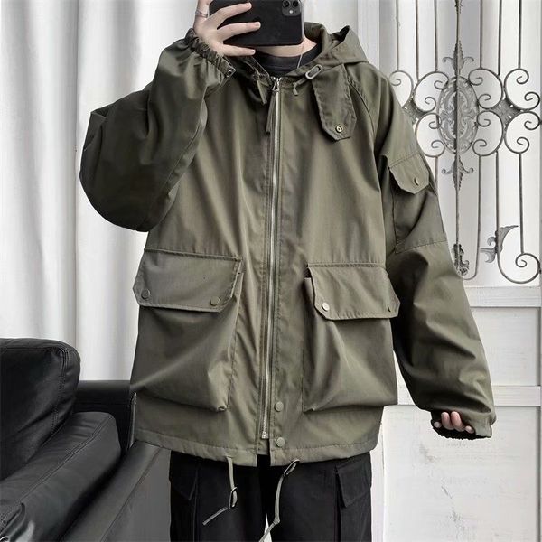 autumn hooded men's fashion retro multi-pocket tooling jackets mens streetwear wild loose hip-hop bomber jacket men m-2xl, Black
autumn hooded men's fashion retro multi-pocket tooling jackets mens streetwear wild loose hip-hop bomber jacket men m-2xl, Black