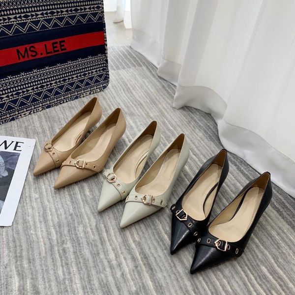spring autumn zapatos de mujer pointed toes med heels pumps genuine leather office pumps metal decora basic, Black
spring autumn zapatos de mujer pointed toes med heels pumps genuine leather office pumps metal decora basic, Black