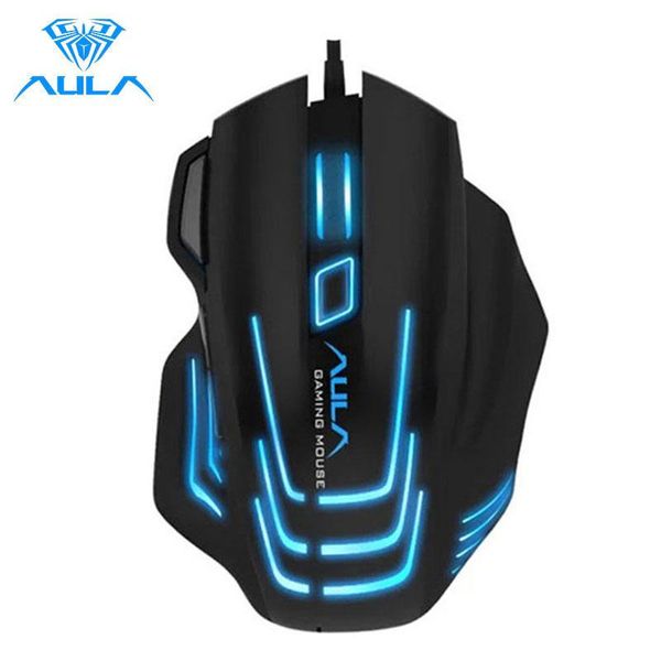 

mice aula s18 backlit gaming mouse 7 buttons programming 4000 dpi adjustable optical wired usb with fire keys for fps gamer