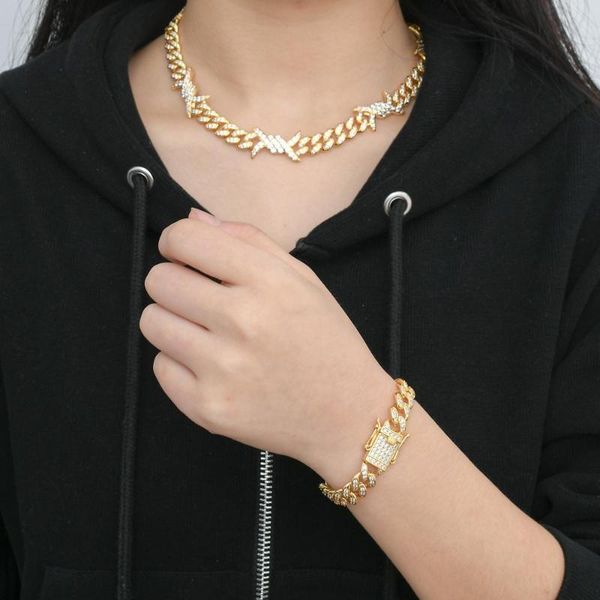 chains out thorn cuba chain for men and women lovers of the clavicular hip hop zircon necklace accessories, Silver
chains out thorn cuba chain for men and women lovers of the clavicular hip hop zircon necklace accessories, Silver