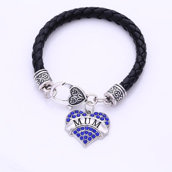 new arrival rhodium plated with sparkling crystals mum heart pendant bracelet rope chain, Black
new arrival rhodium plated with sparkling crystals mum heart pendant bracelet rope chain, Black