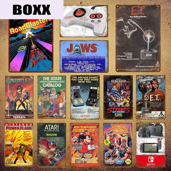 classic video game et placter play gaming metal tin sicks для детской комнаты game center home decor vintage gamer plaque yi-099
classic video game et placter play gaming metal tin sicks для детской комнаты game center home decor vintage gamer plaque yi-099