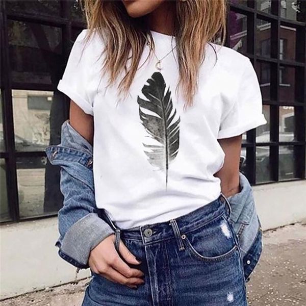 t shirt women loose short-sleeved leaf print tshirt o-neck summer short sleeve plus size t-shirt, White
t shirt women loose short-sleeved leaf print tshirt o-neck summer short sleeve plus size t-shirt, White