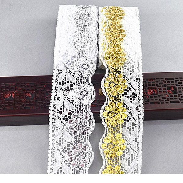 10yards gold silver lace ribbon tape 64mm width african lace fabric diy clothing decoration/hat white l jllhpe, Pink;blue
10yards gold silver lace ribbon tape 64mm width african lace fabric diy clothing decoration/hat white l jllhpe, Pink;blue