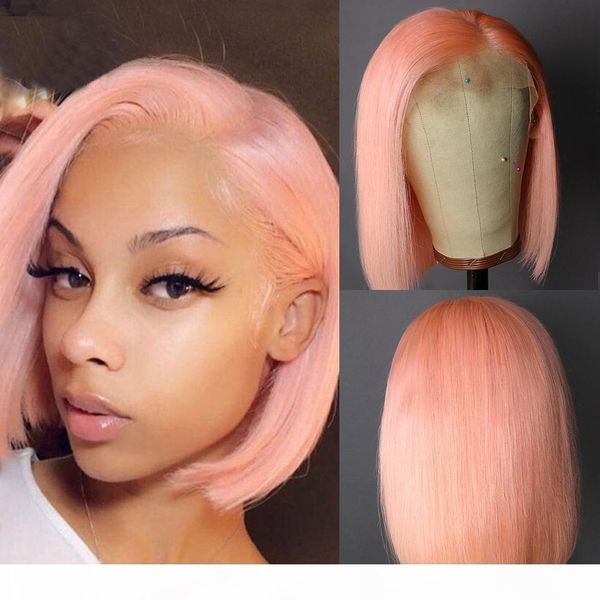 13x6 lace front wig preplucked short human hair wigs brazilian remy pink bob wigs for black women, Black;brown
13x6 lace front wig preplucked short human hair wigs brazilian remy pink bob wigs for black women, Black;brown