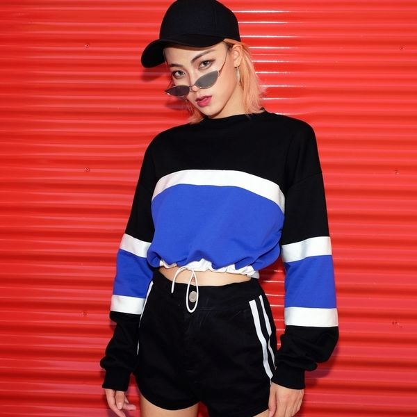 april momo autumn harajuku sweatshirt women stripes cropped hoodie sweatshirts female patchwork casual korean crop pullovers y200610, Black
april momo autumn harajuku sweatshirt women stripes cropped hoodie sweatshirts female patchwork casual korean crop pullovers y200610, Black