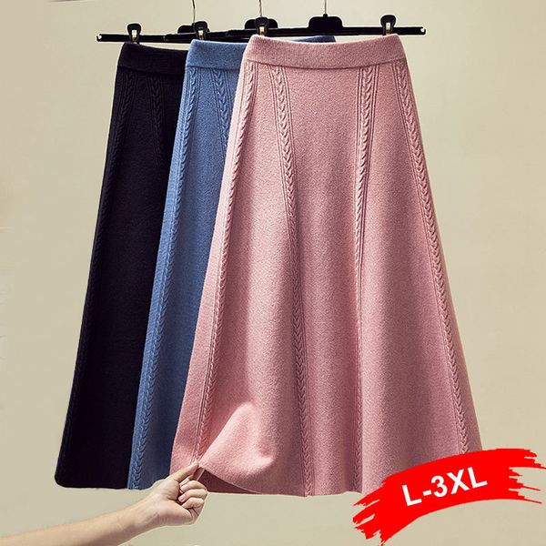 plus size luxury jacquard pink knit women pleated skirt 3xl autumn winter thick warm big swing long midi sweater skirts q1209, Black
plus size luxury jacquard pink knit women pleated skirt 3xl autumn winter thick warm big swing long midi sweater skirts q1209, Black
