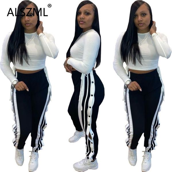 autumn winter women's pants long length casual loose button striped flat elastic waist women pants, Black;white
autumn winter women's pants long length casual loose button striped flat elastic waist women pants, Black;white
