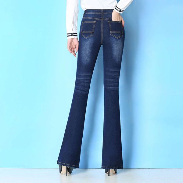 autumn and winter new high waist la jeans plush micro trumpet women's elastic slim pants, Blue
autumn and winter new high waist la jeans plush micro trumpet women's elastic slim pants, Blue