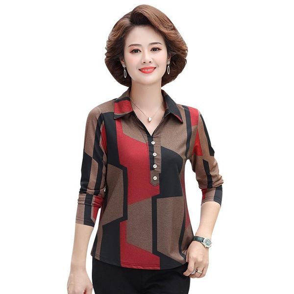 women's t-shirt turn-down collar tee shirts femme long sleeve plus size 5xl women spring fall pullover t-shirts middle aged mother clo, White
women's t-shirt turn-down collar tee shirts femme long sleeve plus size 5xl women spring fall pullover t-shirts middle aged mother clo, White