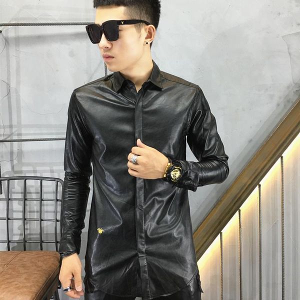 5xl 2021 new men's clothing hair stylist gd pu fashion personality leather shirt plus size slim singer costumes1, White;black
5xl 2021 new men's clothing hair stylist gd pu fashion personality leather shirt plus size slim singer costumes1, White;black