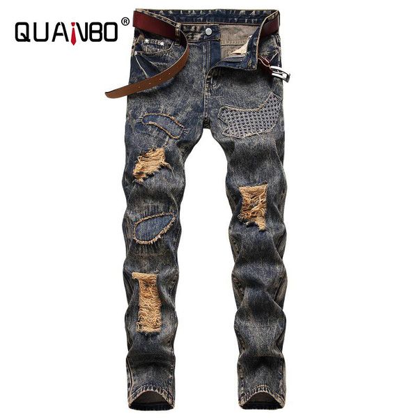 men's jeans oversized 40 42 2021 arrival vintage nostalgia men pants fashion strreetwear ripped patch denim, Blue
men's jeans oversized 40 42 2021 arrival vintage nostalgia men pants fashion strreetwear ripped patch denim, Blue