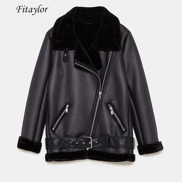 fitaylor women winter faux lamb leather jacket turndown collar warm thick faux leather lambs wool fur collar suede jacket coats lj201127, Black
fitaylor women winter faux lamb leather jacket turndown collar warm thick faux leather lambs wool fur collar suede jacket coats lj201127, Black
