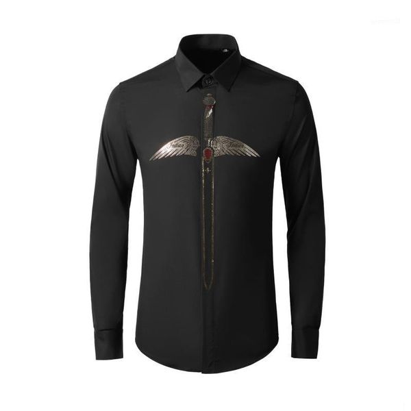 men's casual shirts fashion spring summer sword long sleeve men classic single breasted plus size -3xl 4xl1, White;black
men's casual shirts fashion spring summer sword long sleeve men classic single breasted plus size -3xl 4xl1, White;black