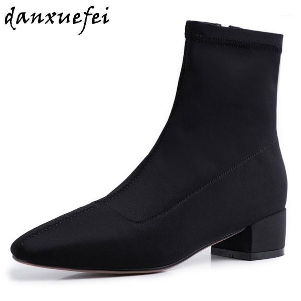 women's black stretch fabric autumn flats ankle boots size zip slim elegant ladies short booties square toe elegant ladies shoes1
women's black stretch fabric autumn flats ankle boots size zip slim elegant ladies short booties square toe elegant ladies shoes1